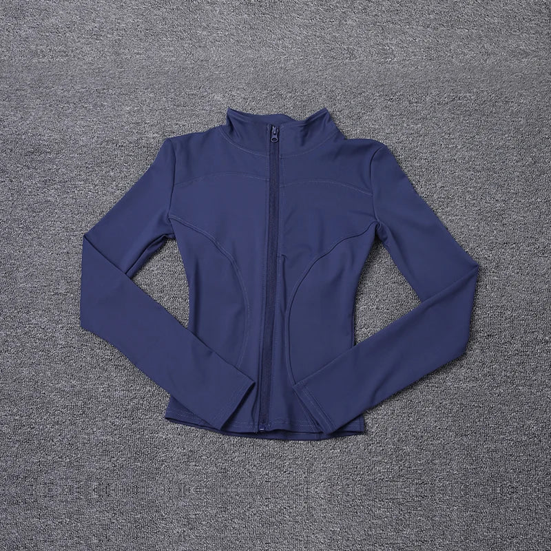 Women's Zip-Up Sport Jacket – Long Sleeve Yoga & Gym Coat