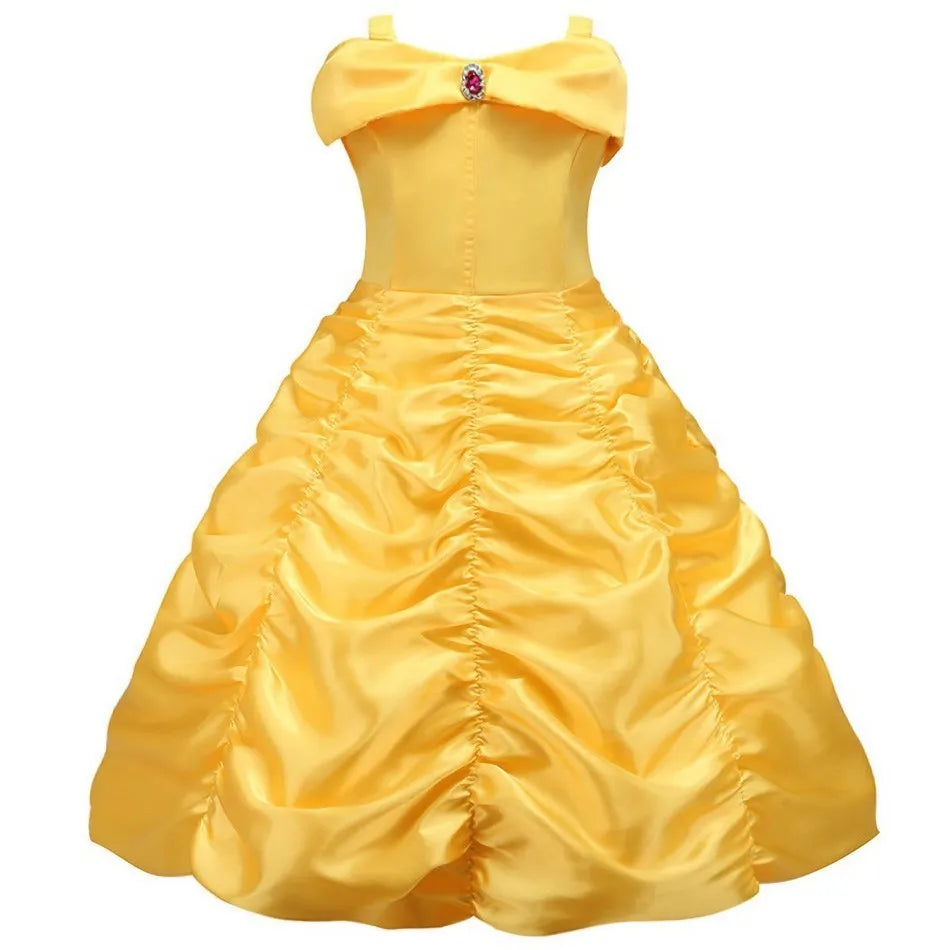 Girls' Disney Princess Costume Dress – Elsa, Belle, Rapunzel & More (3–10T)