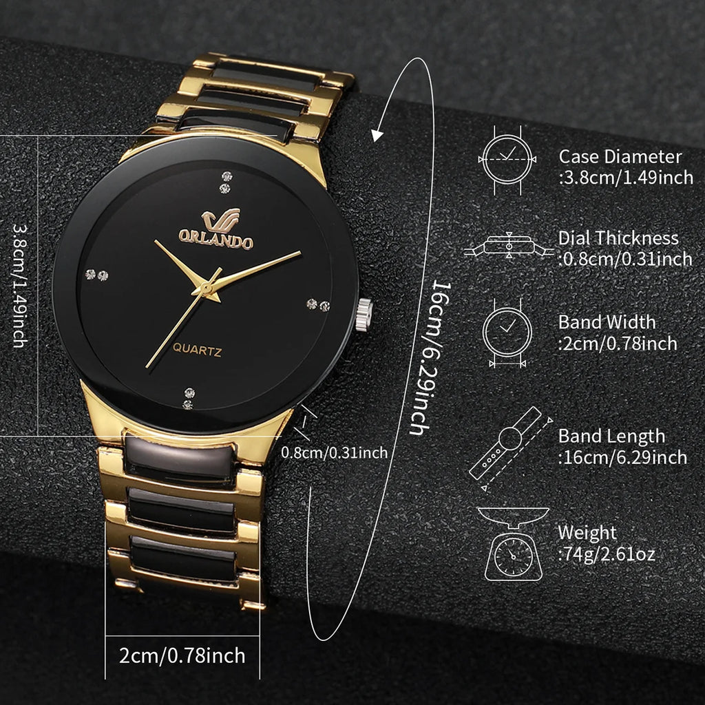 Men Business Watches Fashion Black Steel Band Male Analog Quartz Watch Relogio Masculino Reloj Hombre