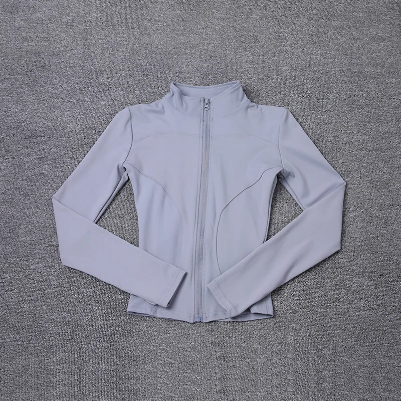 Women's Zip-Up Sport Jacket – Long Sleeve Yoga & Gym Coat