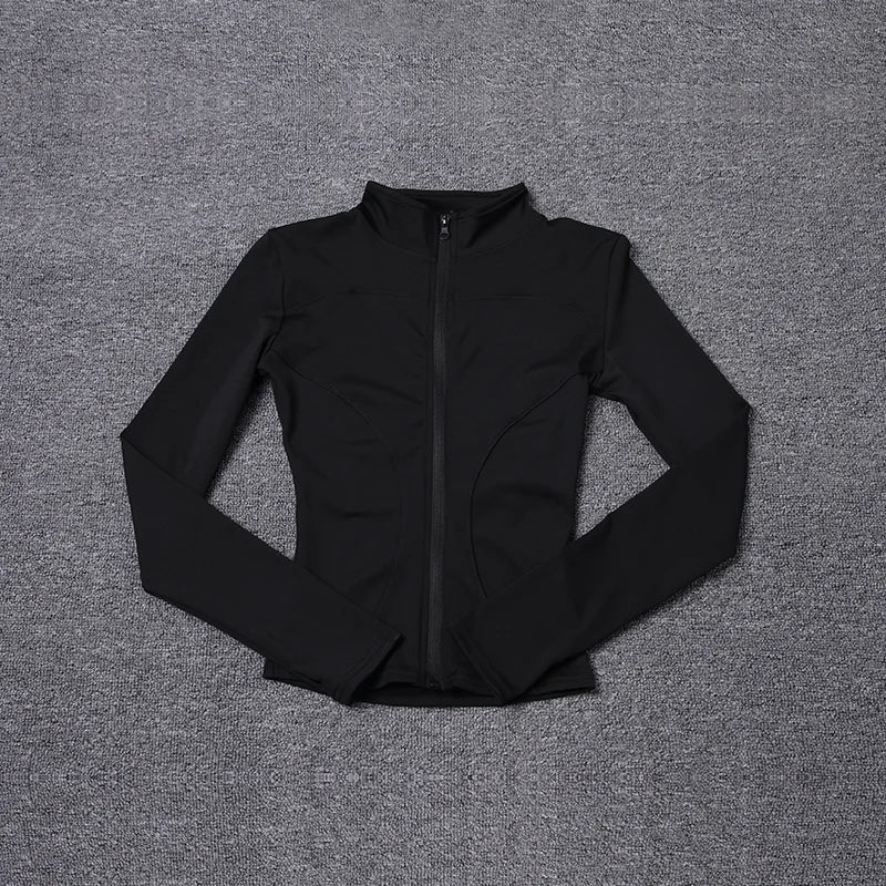 Women's Zip-Up Sport Jacket – Long Sleeve Yoga & Gym Coat