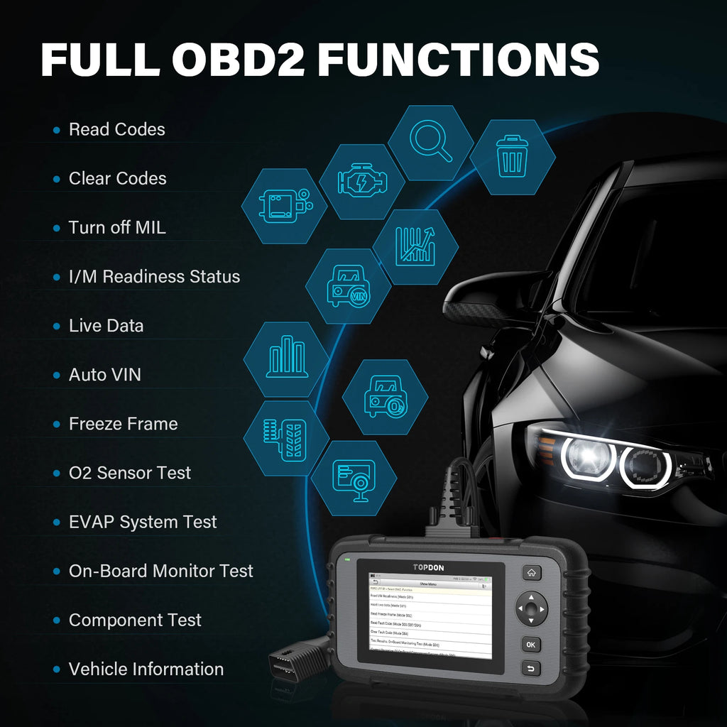 Topdon ArtiDiag500 | Full OBD2 Diagnostic Scanner - Engine, ABS, SRS & Transmission