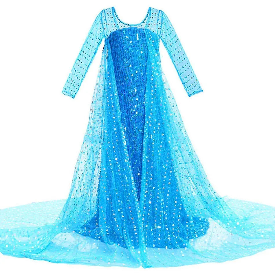 Girls' Disney Princess Costume Dress – Elsa, Belle, Rapunzel & More (3–10T)