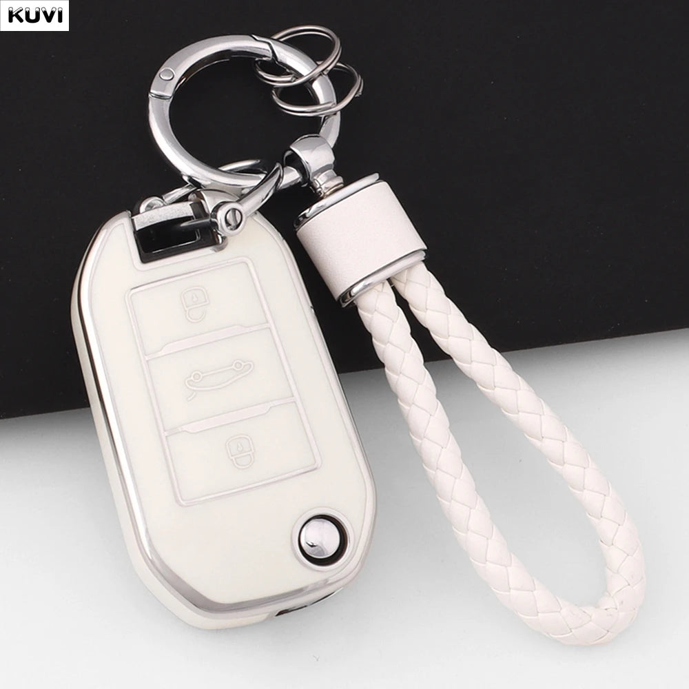 New TPU Car Key Case Cover For Peugeot 208 308 408 508 2008 3008 4008 5008 For Citroen C3 C4 CACTUS C6 C8 Protected Shell Fob