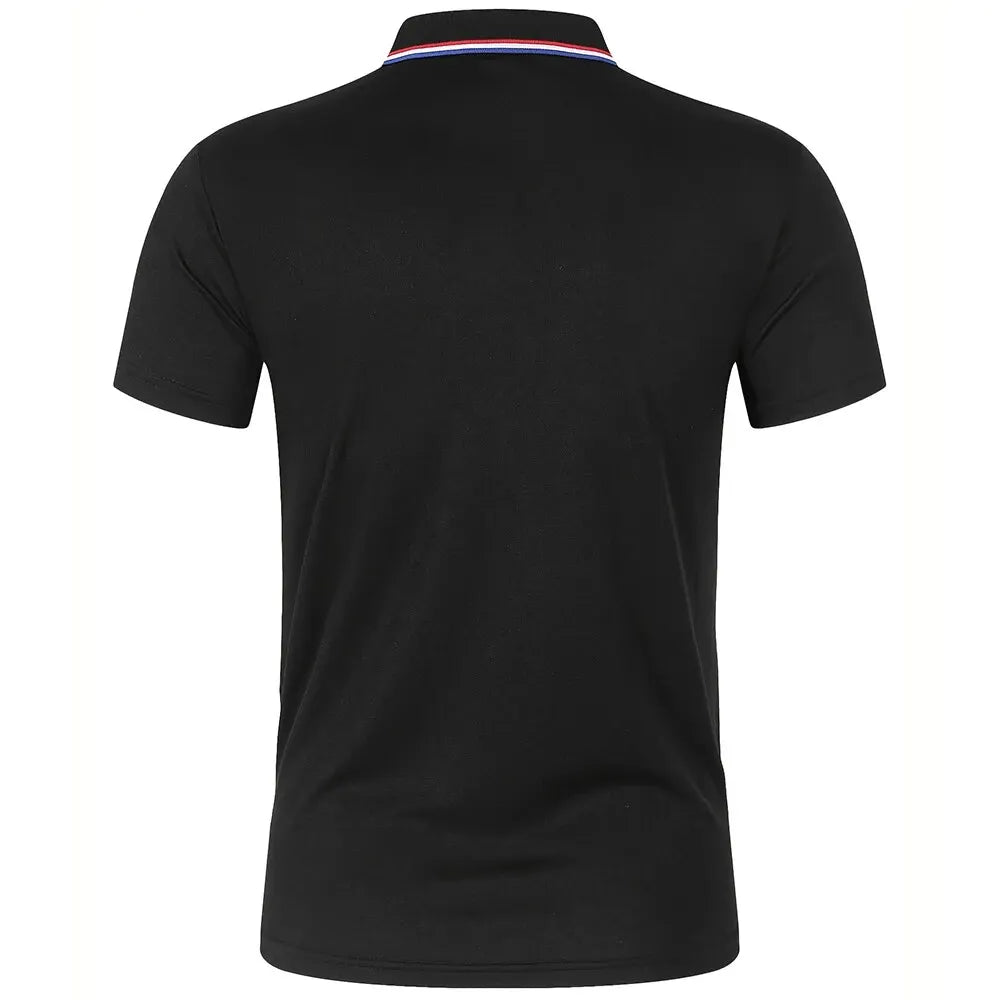 Men’s Summer Polo Shirt – Breathable Solid Color, Short Sleeve