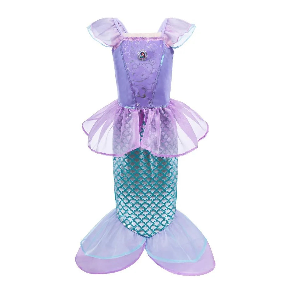 Girls' Disney Princess Costume Dress – Elsa, Belle, Rapunzel & More (3–10T)