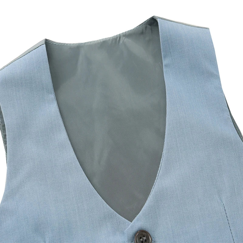 Boys' Formal Outfit – Cotton Vest Suit Set for Birthday, Party & Wedding (1–6Y)