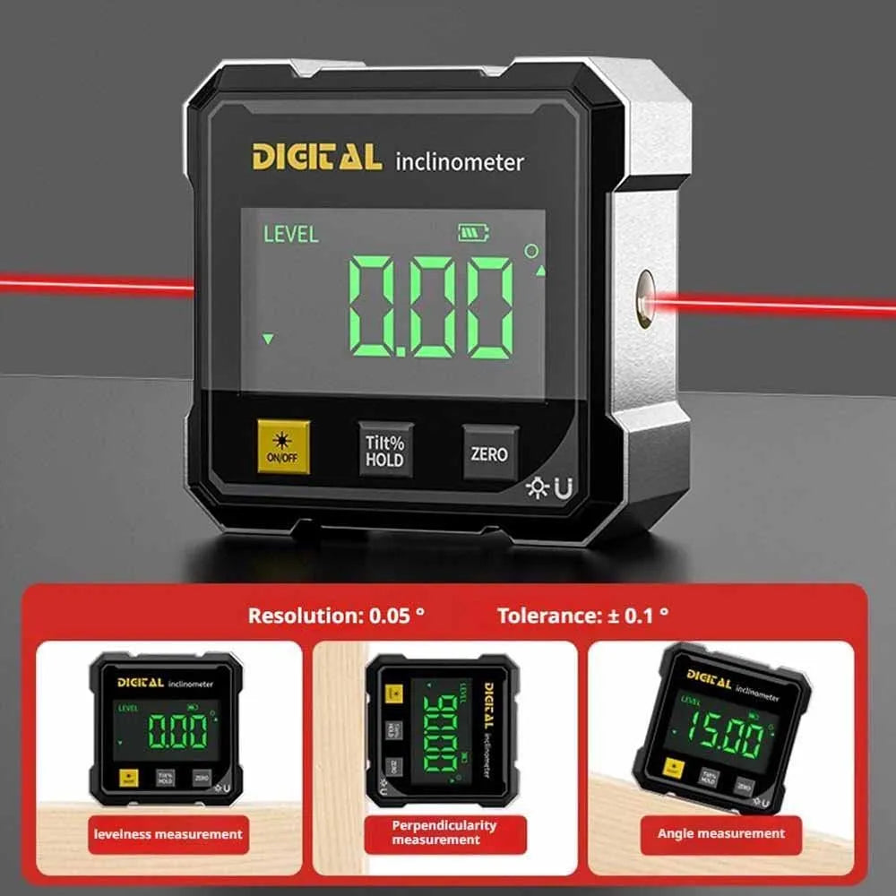 Iron-North Precision Digital Magnetic Angle Gauge & Level
