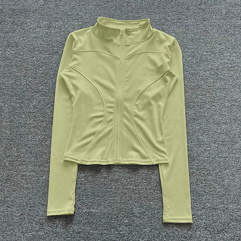 Women's Zip-Up Sport Jacket – Long Sleeve Yoga & Gym Coat