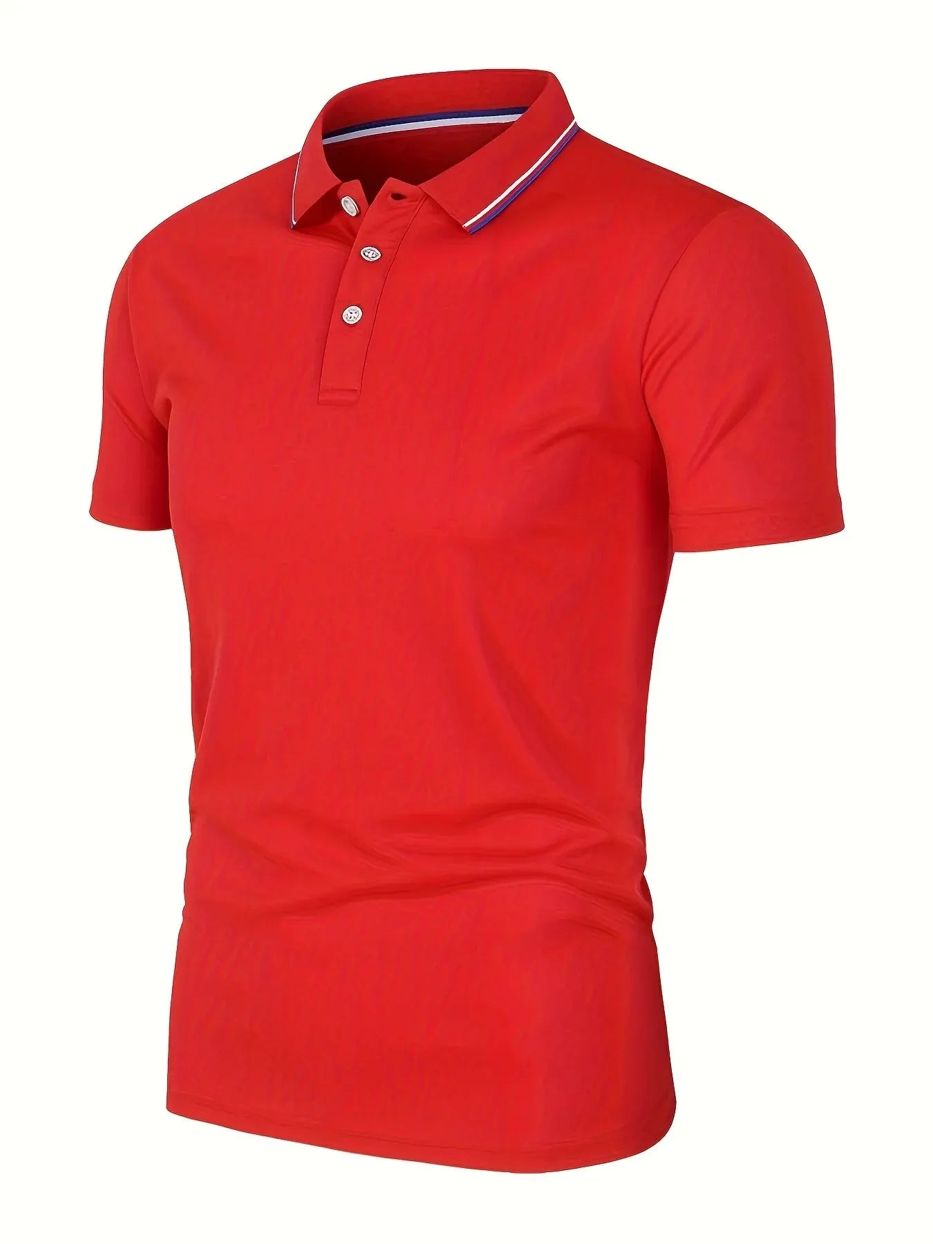 Men’s Summer Polo Shirt – Breathable Solid Color, Short Sleeve