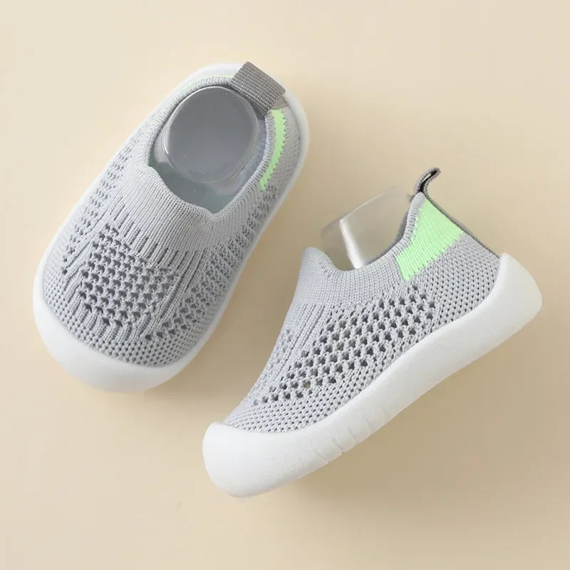 Baby Mesh Knit Sneakers – Breathable Slip-On Non-Skid Prewalkers, Unisex (0–3T)