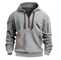 Men’s Casual Sports Hoodie – Solid Color Pullover, Arm Pocket, Plus Size