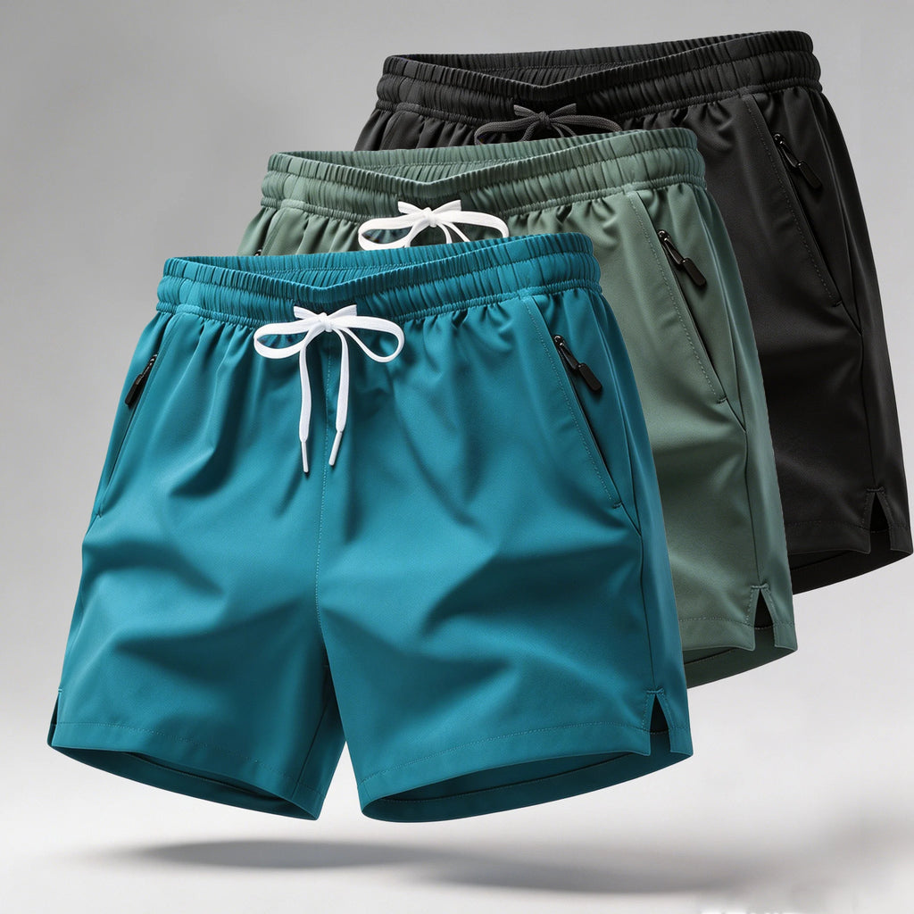 Men’s Quick Dry Running Shorts – Drawstring & Zip Pockets, Athletic Gym Wear