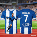 Soccer T Shirt with Cristiano Ronaldo Print 3D Printed Family Wear for Adults Kids Outdoor Sports Daily Wear Loose Comfortable