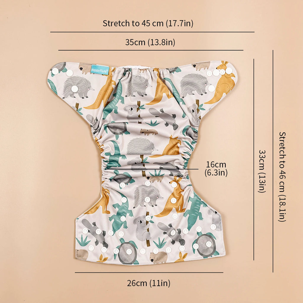 Reusable Pocket Diapers 3-Pack – Washable Adjustable Baby Nappy Cover (3–15 kg)