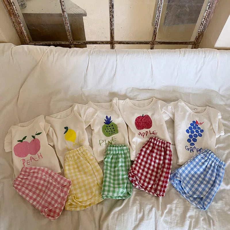 Baby & Toddler Cartoon Pajamas Set – Sleeveless Cotton Nightwear, Unisex (Summer)