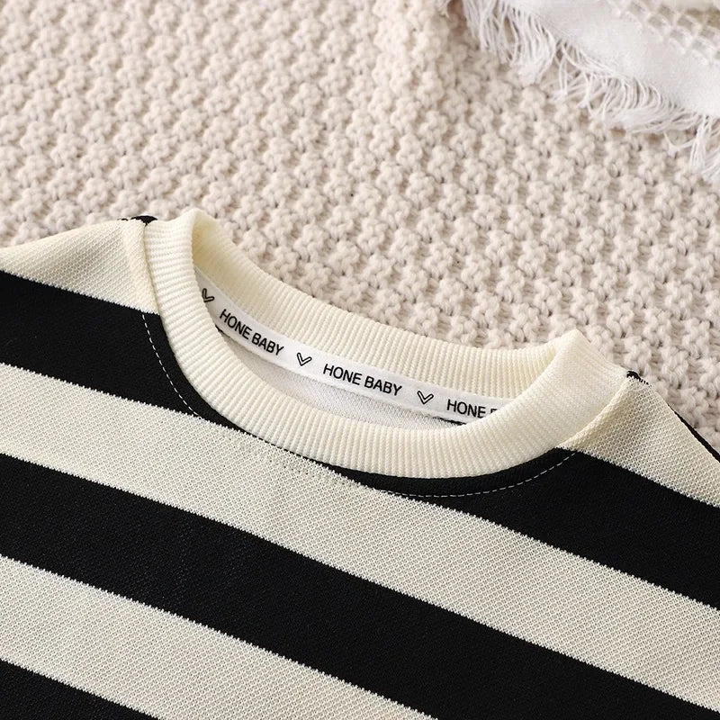 Kids' Striped T-Shirt & Shorts Set – Unisex Summer Tracksuit (Boys & Girls)