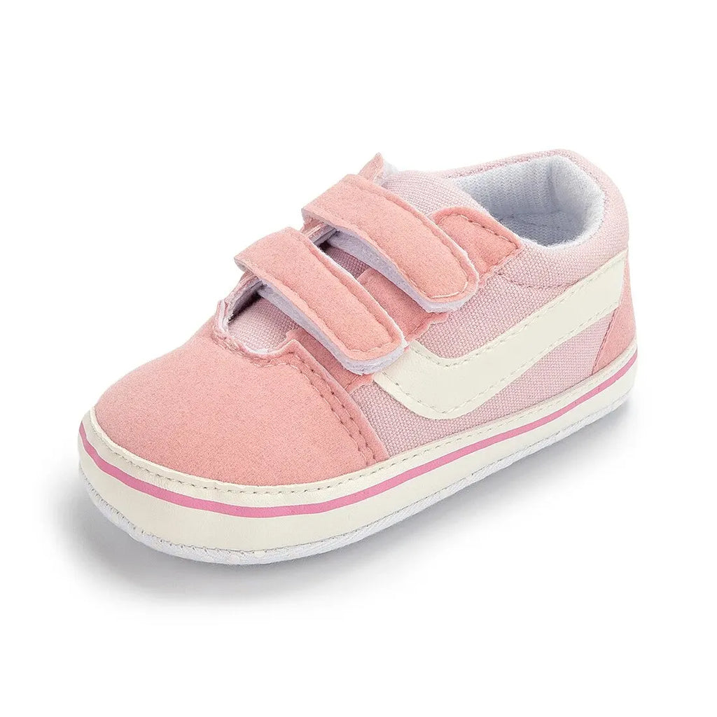 Baby Canvas Sneakers – Classic Stripe Anti-Slip First Walkers, Unisex (0–18M)