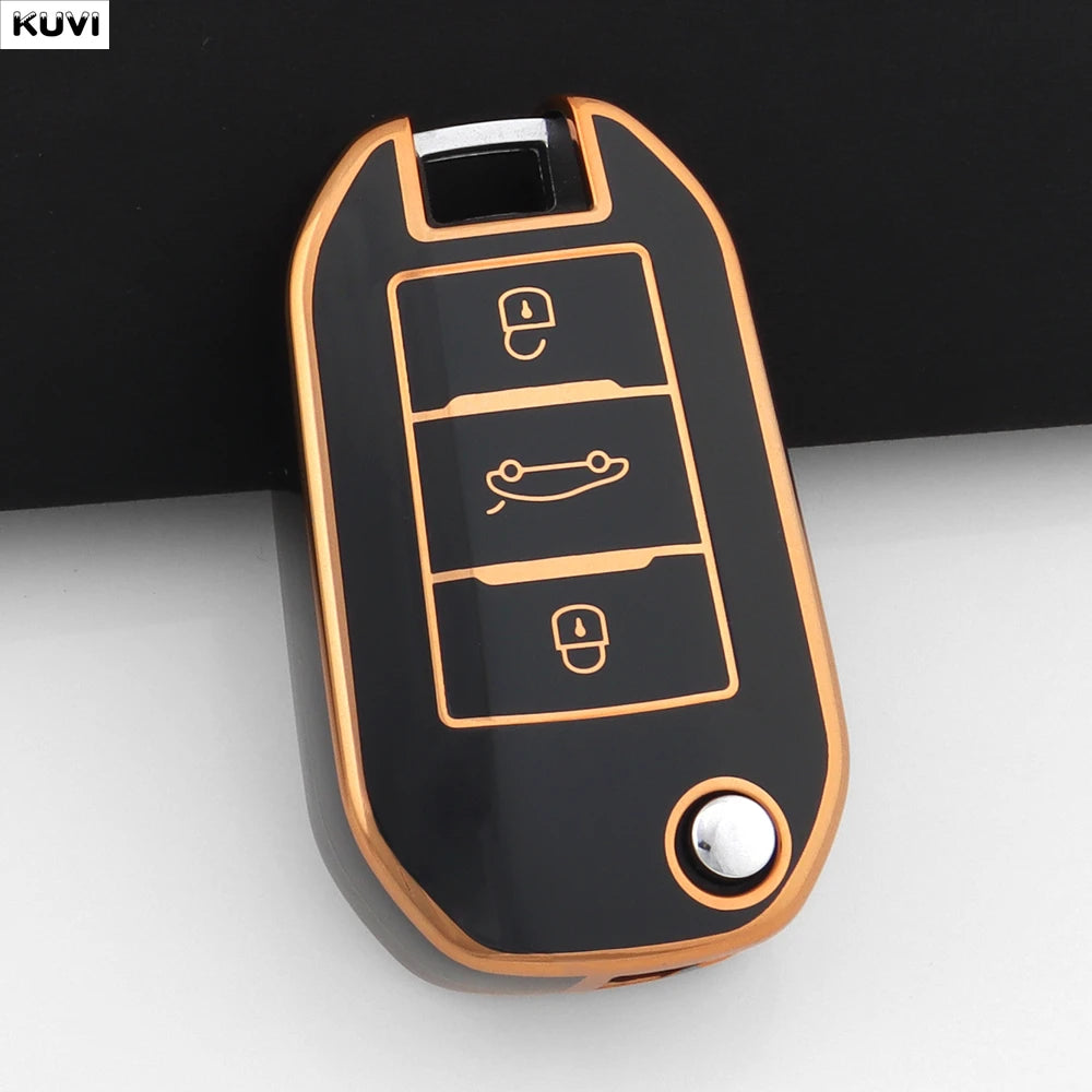 New TPU Car Key Case Cover For Peugeot 208 308 408 508 2008 3008 4008 5008 For Citroen C3 C4 CACTUS C6 C8 Protected Shell Fob