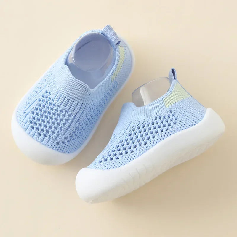 Baby Mesh Knit Sneakers – Breathable Slip-On Non-Skid Prewalkers, Unisex (0–3T)