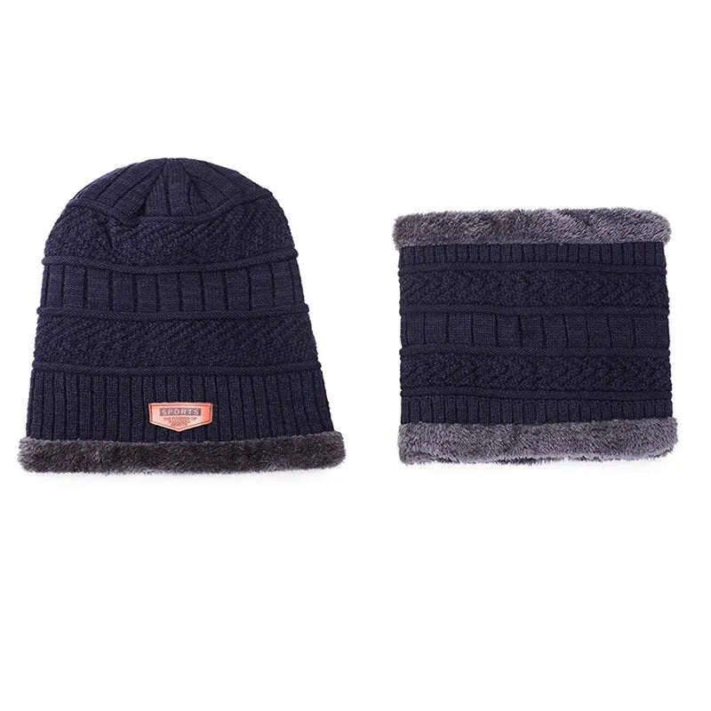 Children's Hats Winter Velvet Warm Neck Brace Two-Piece Hat Men's And Women's Treasure Outdoor Thickened Knitted Beanie