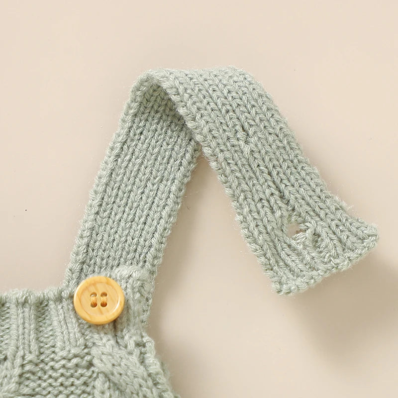 Infant Knit Sleeveless Romper – Solid Color Unisex Jumpsuit (0–18M)