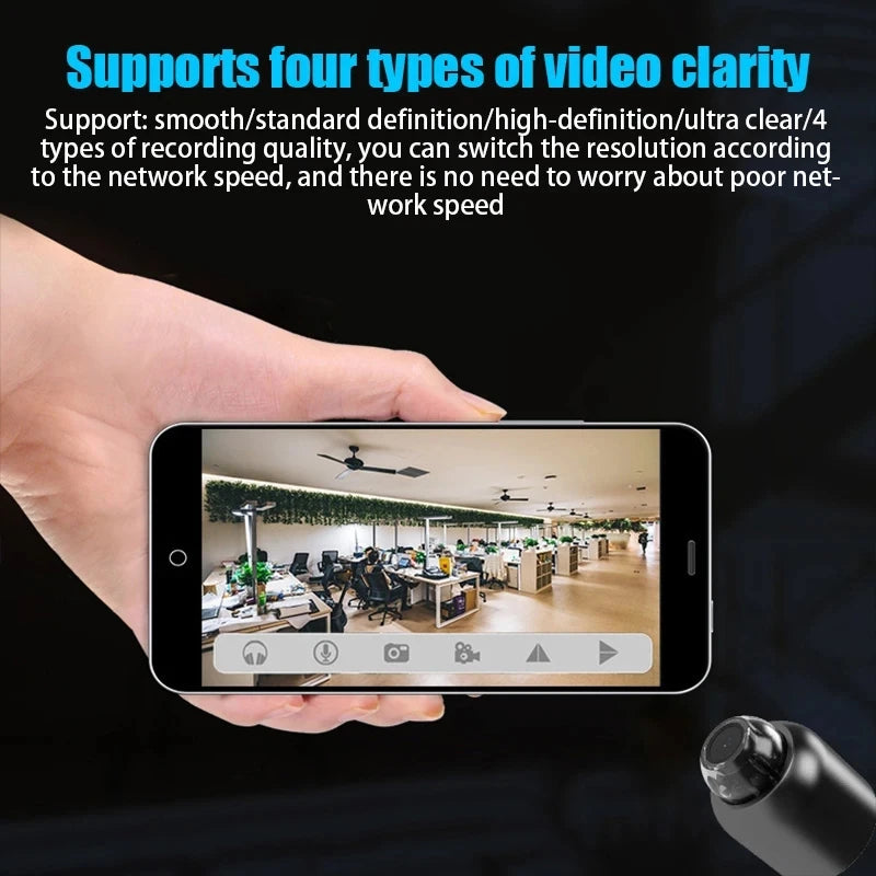 1080P HD Mini WiFi Security Camera – Night Vision, Remote Monitoring for Home, Kids & Pets
