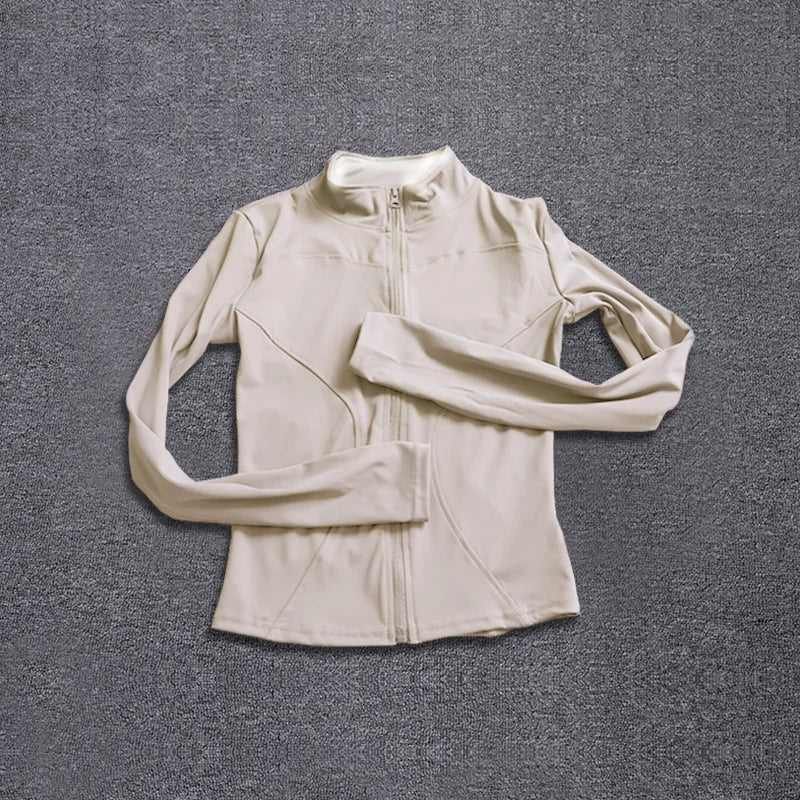 Women's Zip-Up Sport Jacket – Long Sleeve Yoga & Gym Coat