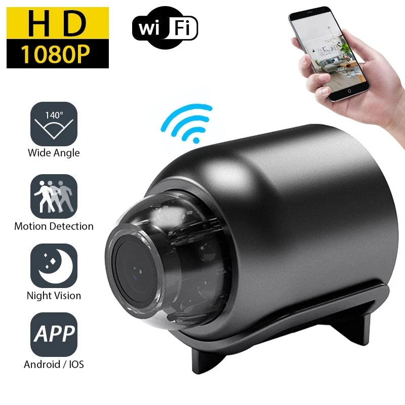 1080P HD Mini WiFi Security Camera – Night Vision, Remote Monitoring for Home, Kids & Pets