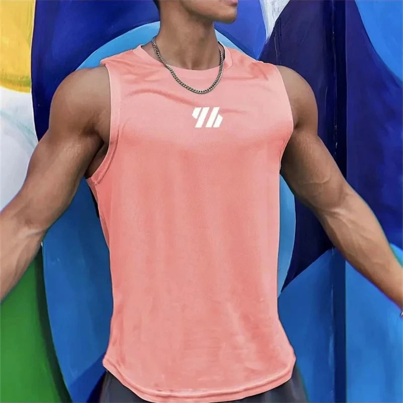 Men’s Summer Gym Vest – Mesh Sleeveless Tank Top, Quick Dry Fitness Wear