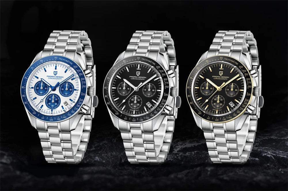 PAGANI DESIGN Moon Mens Watches Quartz Automatic Watch Men Luxury Sports VK63 Chronograph Waterproof Sapphire Reloj Hombre 2025