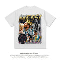 Messi Argentina American Star T-shirt Street Hip-hop Trendy Brand Retro Printing Pure Cotton Short Sleeves