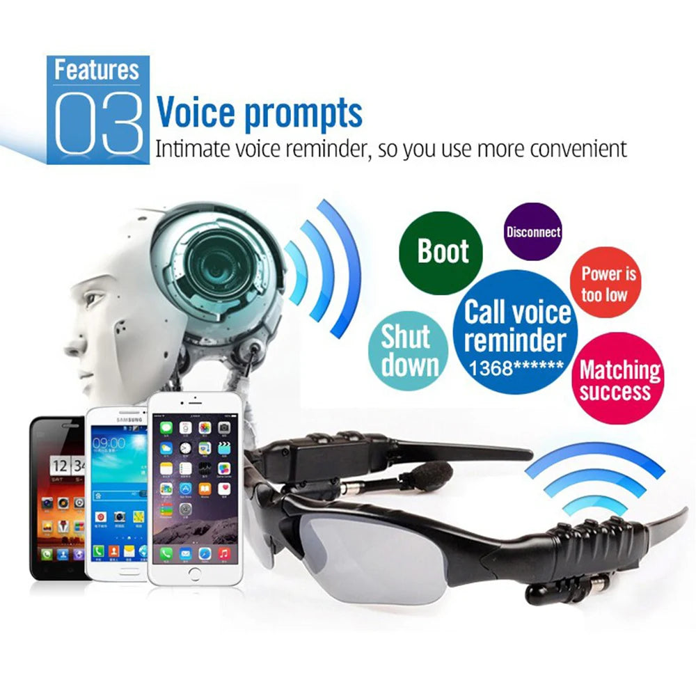 Bluetooth Hiking Eyewear Smart Glasses Stereo Listening Wireless Headset UV-Protection Polarized Lenses Sunglasses Headphones