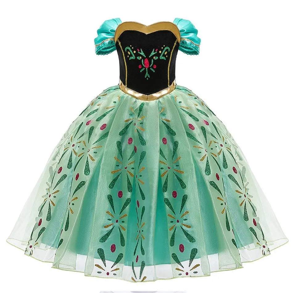 Girls' Disney Princess Costume Dress – Elsa, Belle, Rapunzel & More (3–10T)
