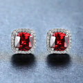 Huitan Classic Cushion Shape Stud Earrings with Brilliant Cubic Zirconia Stone Wedding Engagement Party Luxury Jewelry for Women