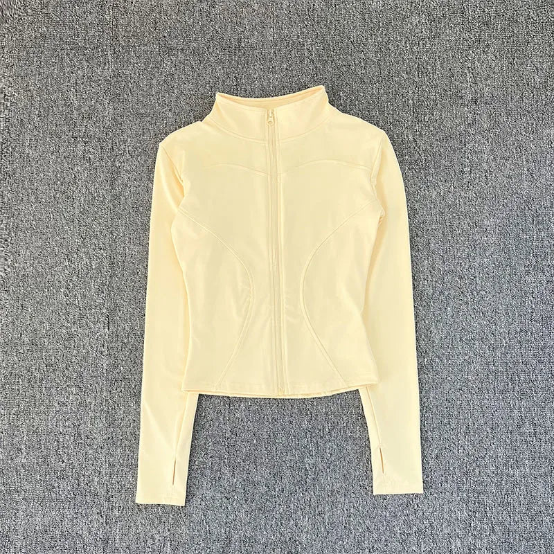 Women's Zip-Up Sport Jacket – Long Sleeve Yoga & Gym Coat