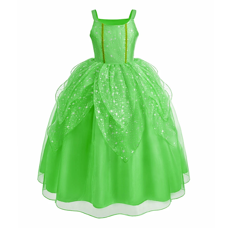 Girls' Disney Princess Costume Dress – Elsa, Belle, Rapunzel & More (3–10T)