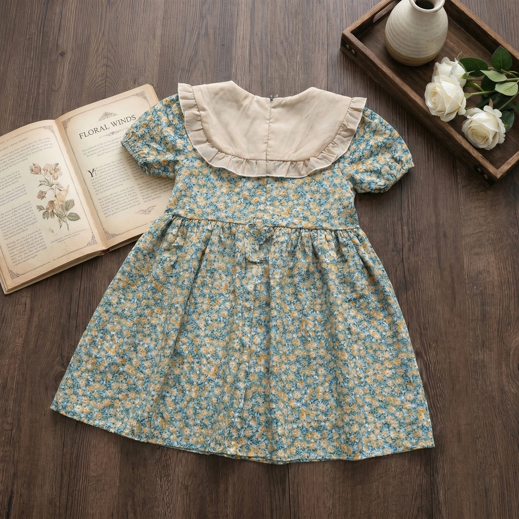 Girls' Floral Dress, Summer Hot-Selling Style, Internet Celebrity Children's Dress, Stylish Little Girl Dress