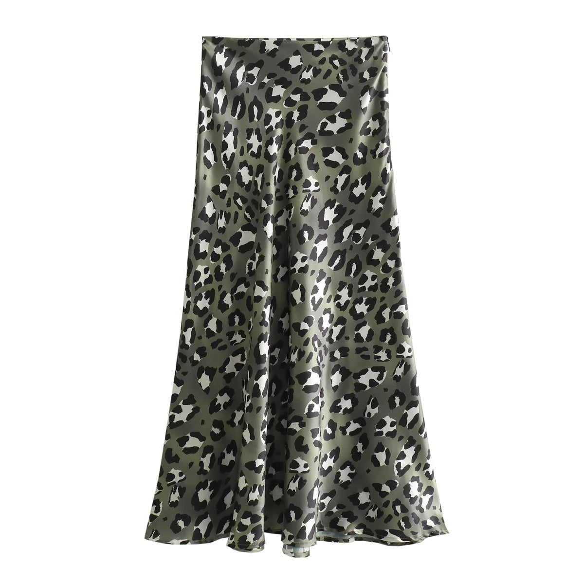 HH Women Fashion Leopard Print Skirt Vintage High Waist Midi Skirts Elegant Women Summer Casual Streetwear Skirt