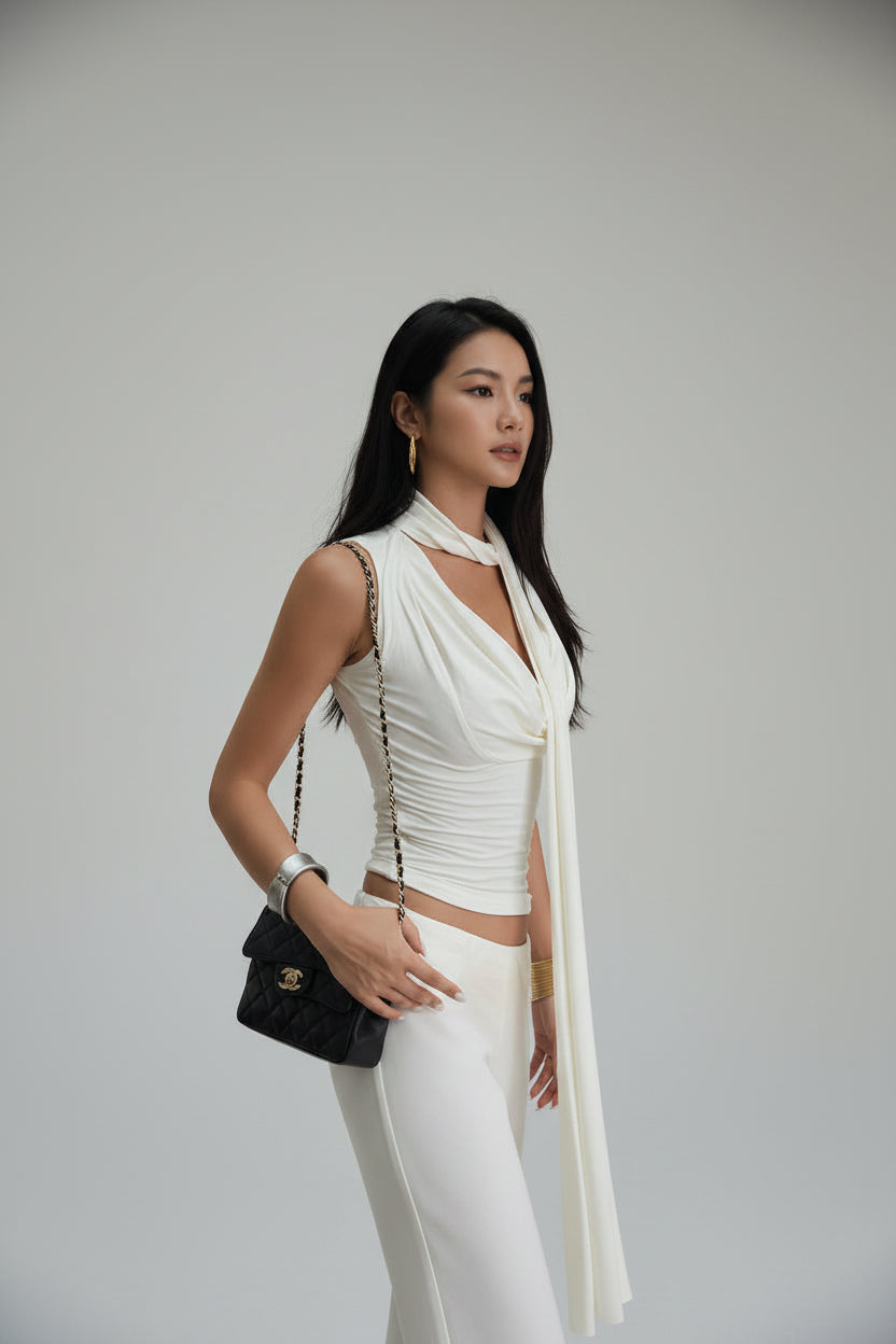 Solid Tank Summer New Women Sexy Sleeveless V-Neck Lady Top Fashion Bandage Streetwear Casual Slim Tank Elegant Knitted Clothing