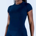 No Logo Short Sleeve Yoga Top Round Neck Seamless Gym Shirt for Woman High Stretch Sports Running T Shirts Workout Clothes