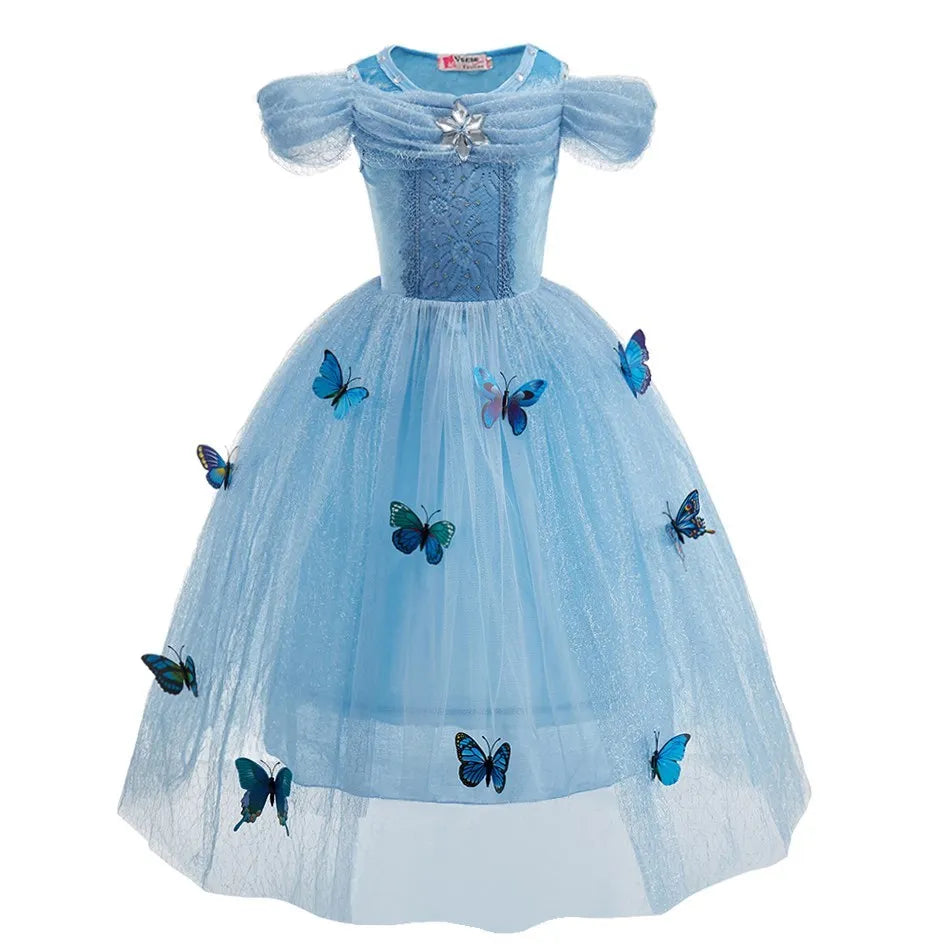 Girls' Disney Princess Costume Dress – Elsa, Belle, Rapunzel & More (3–10T)