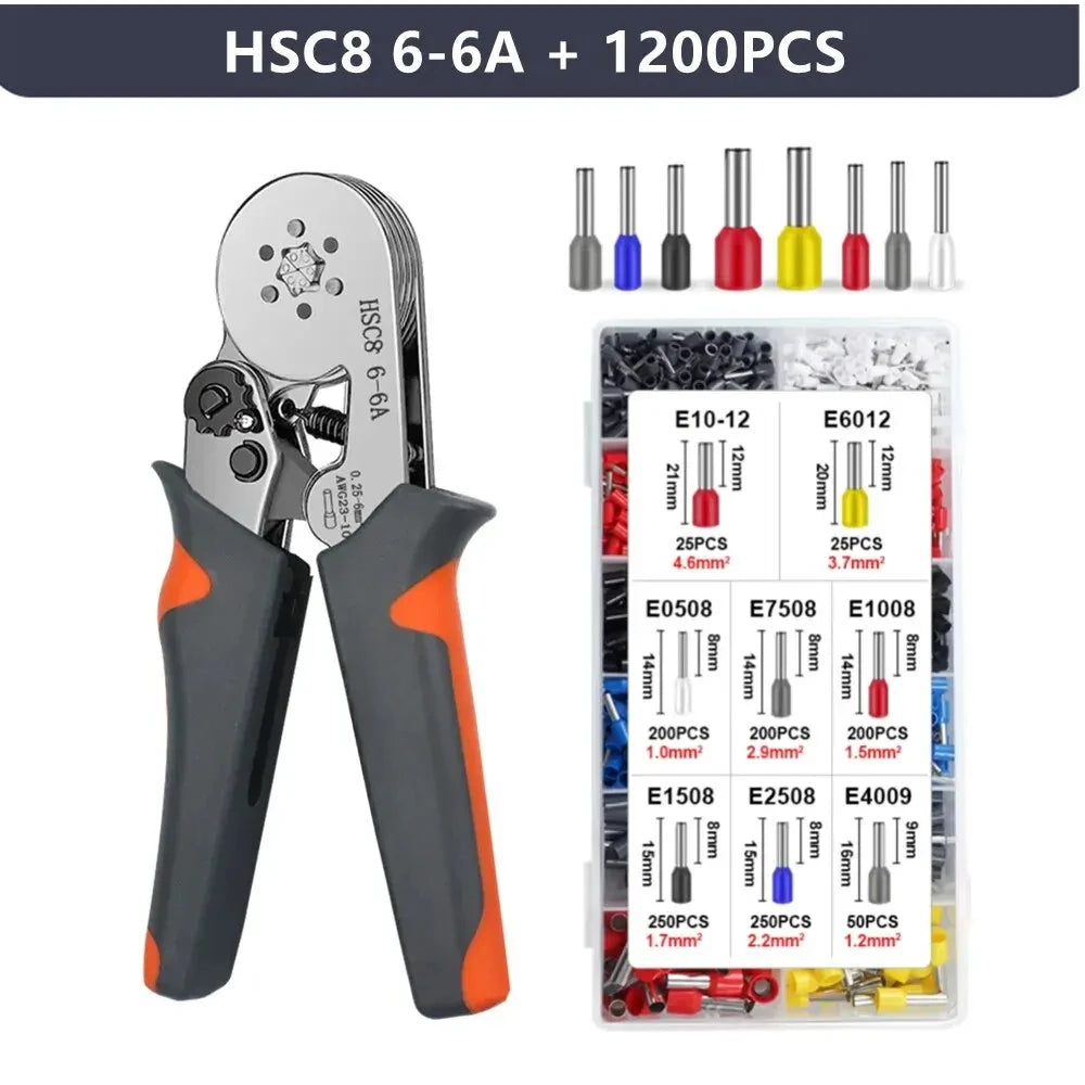 Crimping Tools Mini Electrical Pliers HSC8 6-4/6-6(0.25-10mm²/0.25-6mm²) Wire Connection Ferrule Sleeves Terminal Repair Clamp