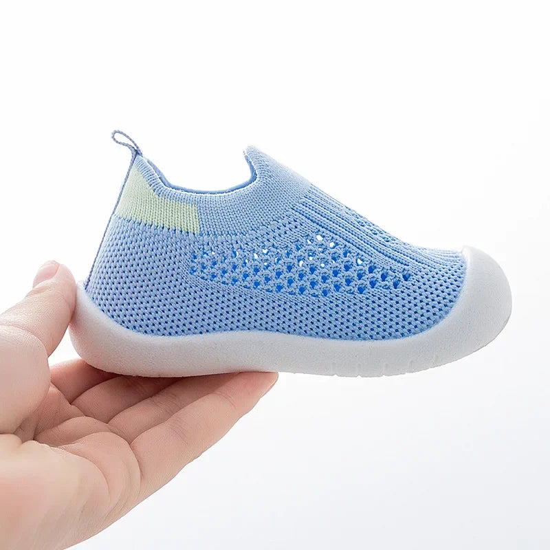 Baby Mesh Knit Sneakers – Breathable Slip-On Non-Skid Prewalkers, Unisex (0–3T)