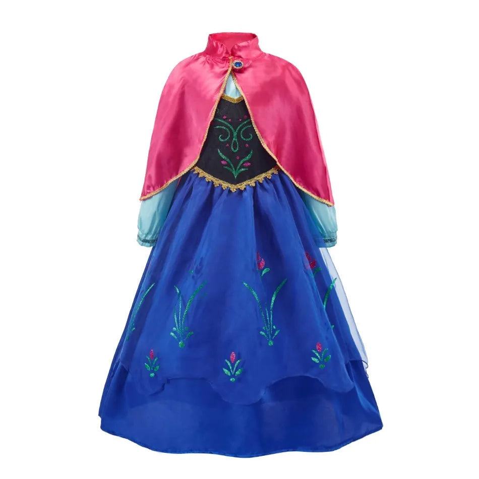 Girls' Disney Princess Costume Dress – Elsa, Belle, Rapunzel & More (3–10T)