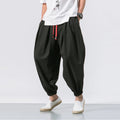 New Oversize Men Loose Harem Pants Autumn Chinese Linen Overweight Sweatpants High Quality Casual Brand Trousers Male