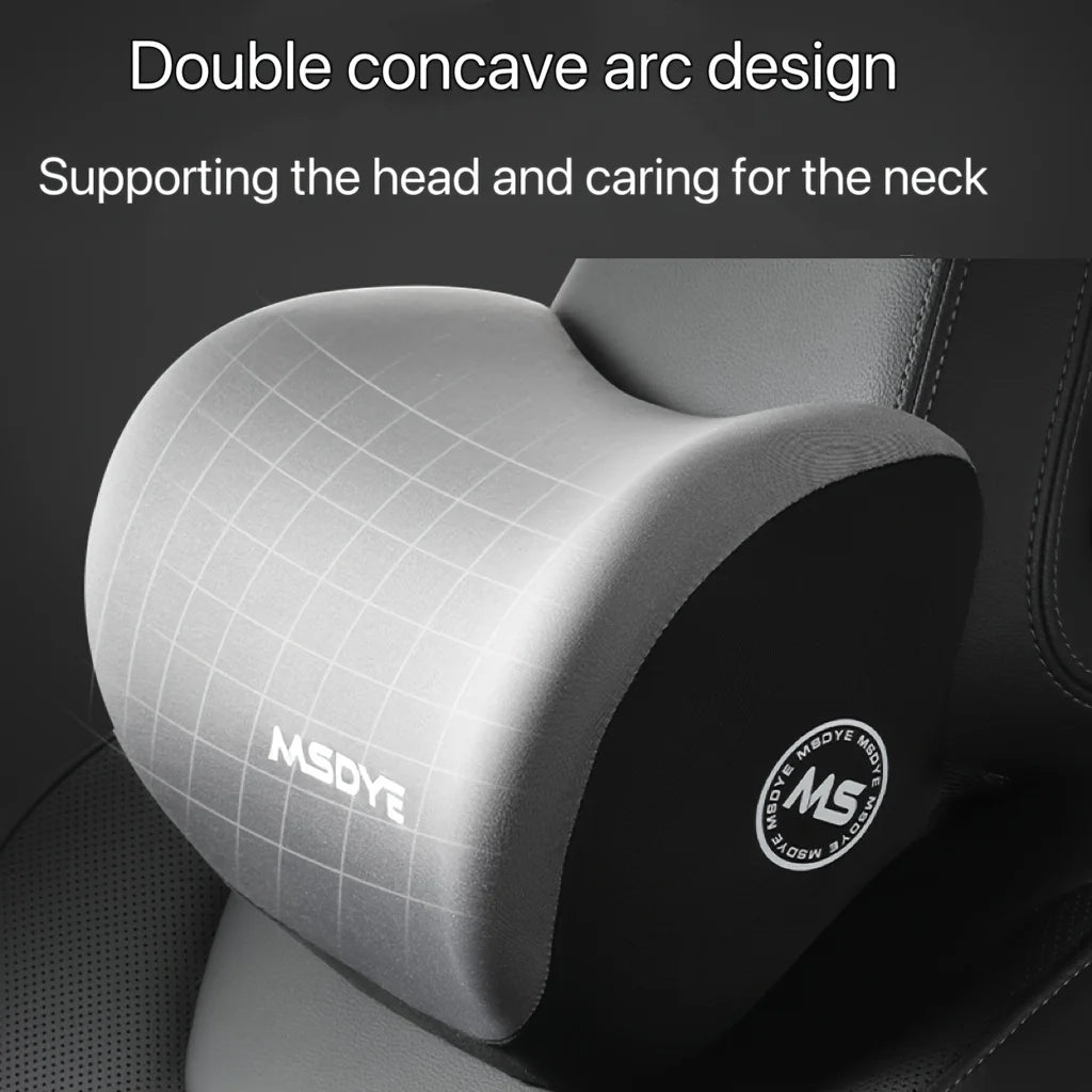 Car Universal Headrest Lumbar Support Memory Foam Cervical Neck Pillow Ergonomic Backrest Waist Cushion Auto Seat Protector Set