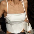 Women’s Crop Top – Spaghetti Strap, Backless Bandage, Lace‑Up Party Style