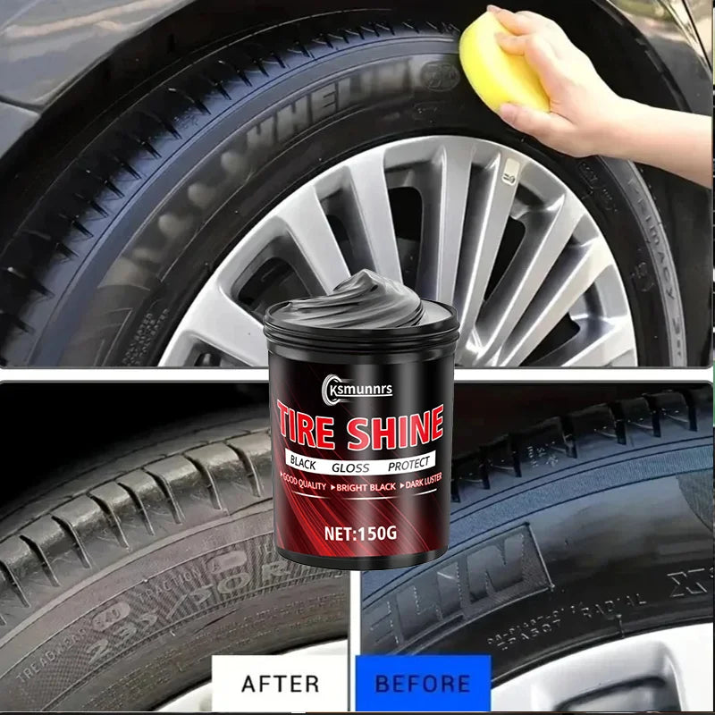 Tire Coating Wax Car Tire Retreading and Film Plating Cream Tire Shine Coating Wax Auto Rubber Parts Shiny Paste Re-black Polish