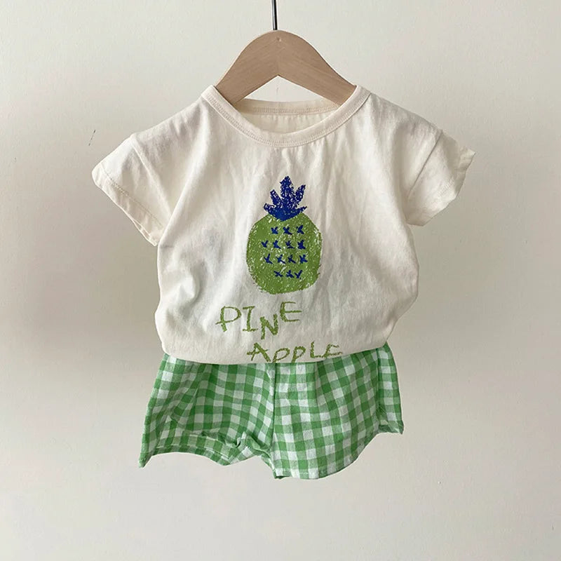 Baby & Toddler Cartoon Pajamas Set – Sleeveless Cotton Nightwear, Unisex (Summer)